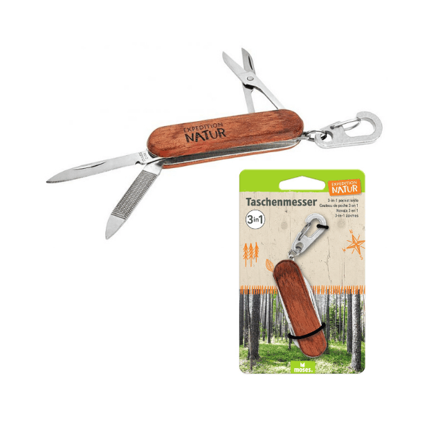 moses Natur Mini-Taschenmesser 3 in 1