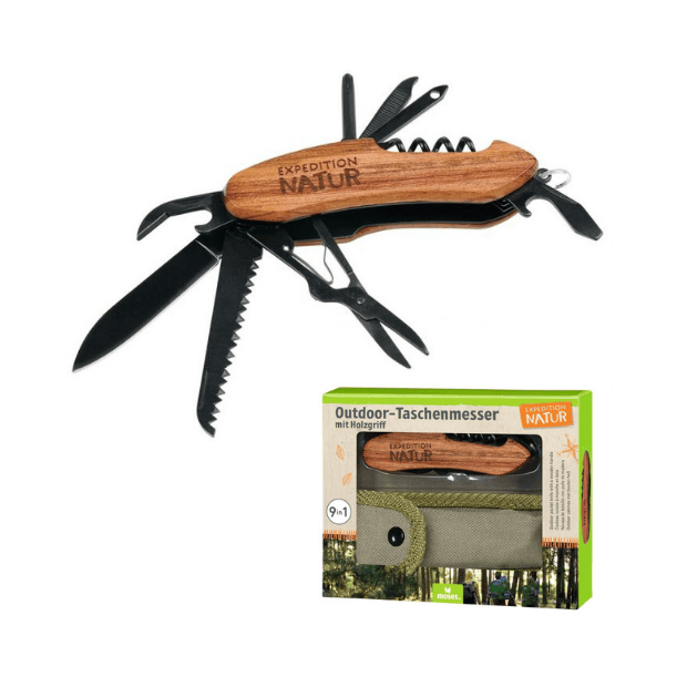 moses Natur Outdoor-Taschenmesser Holz