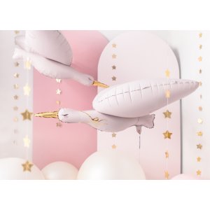 Folienballon Storch hellrosa