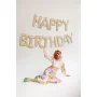 Partydeco Folienballon Happy Birthday beige