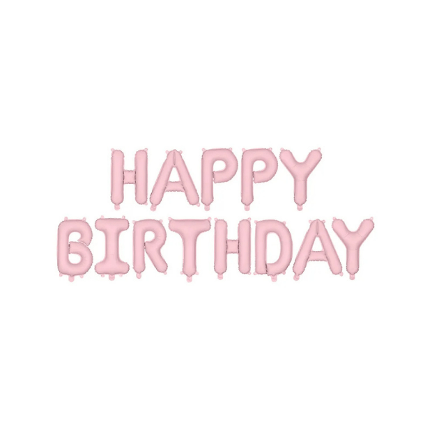 Partydeco Folienballon Happy Birthday rosa
