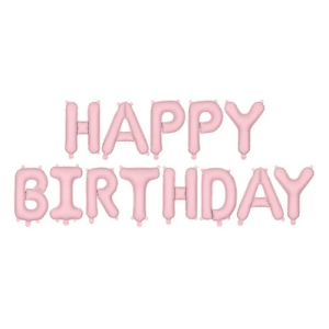Partydeco Folienballon Happy Birthday rosa