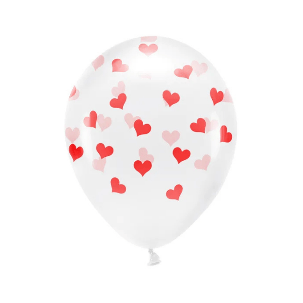 Partydeco Luftballon Herzen rot 6 Stück