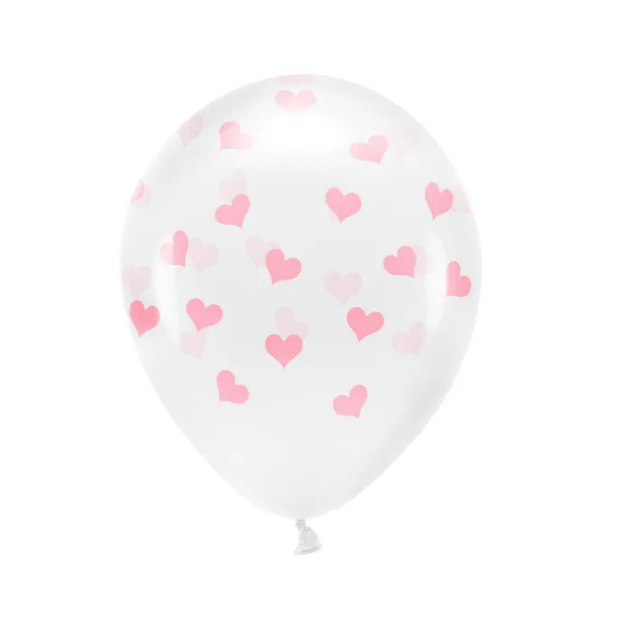 PartyDeko Luftballon Herzen rosa 6 Stück