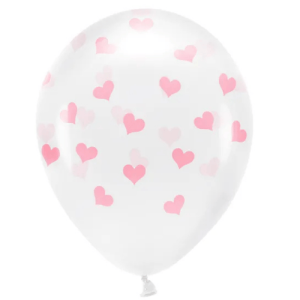 PartyDeko Luftballon Herzen rosa 6 Stück