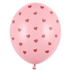 Partydeco Luftballon rote Herzen rosa 6 Stück