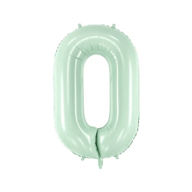 Partydeco Folienballon Zahl 0 grün