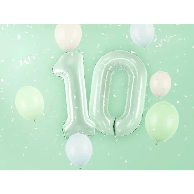 Partydeco Folienballon Zahl 0 grün