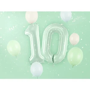 Partydeco Folienballon Zahl 0 grün