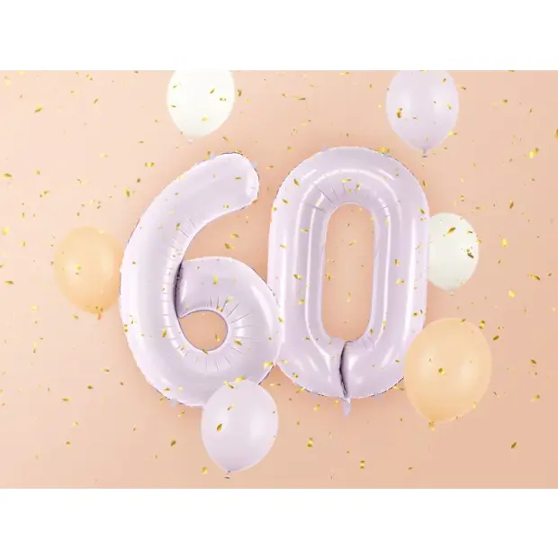 Partydeco Folienballon Zahl 0 lila