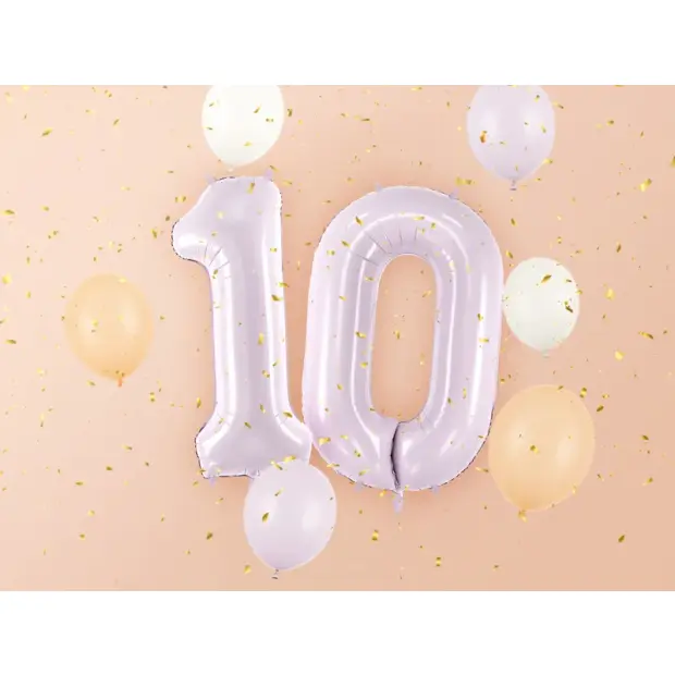 Partydeco Folienballon Zahl 0 lila