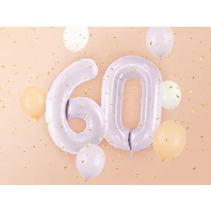 Partydeco Folienballon Zahl 0 lila