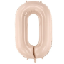 Partydeco Folienballon Zahl 0 beige dunkel