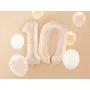Partydeco Folienballon Zahl 0 beige dunkel