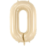 Partydeco Folienballon Zahl 0 beige