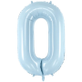 Partydeco Folienballon Zahl 0 hellblau