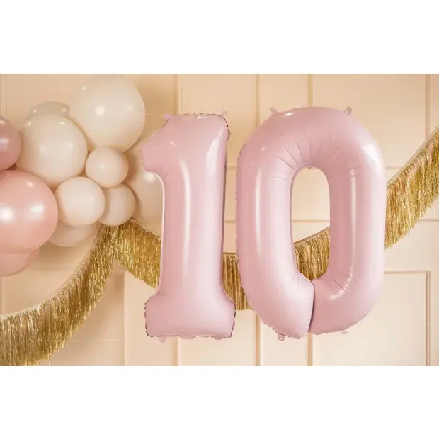 Partydeco Folienballon Zahl 0 hellrosa