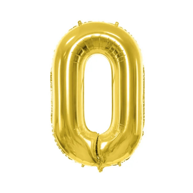 Partydeco Folienballon Zahl 0 gold