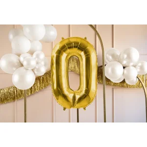 Partydeco Folienballon Zahl 0 gold