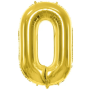 Partydeco Folienballon Zahl 0 gold