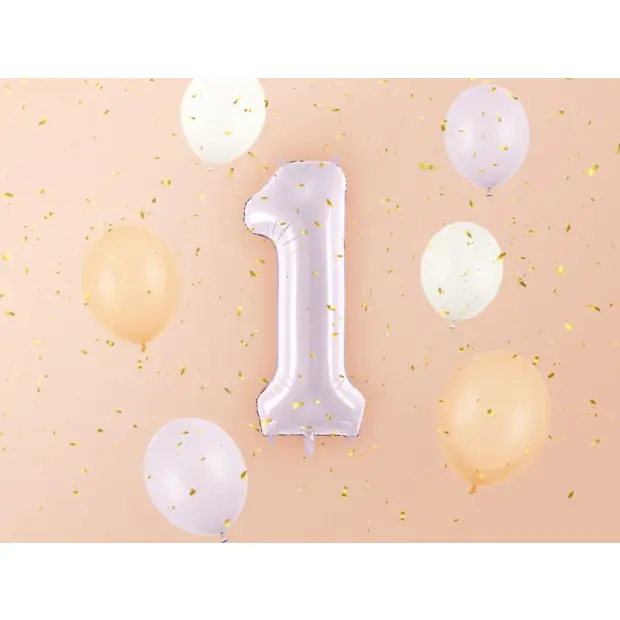 Partydeco Folienballon Zahl 1 lila