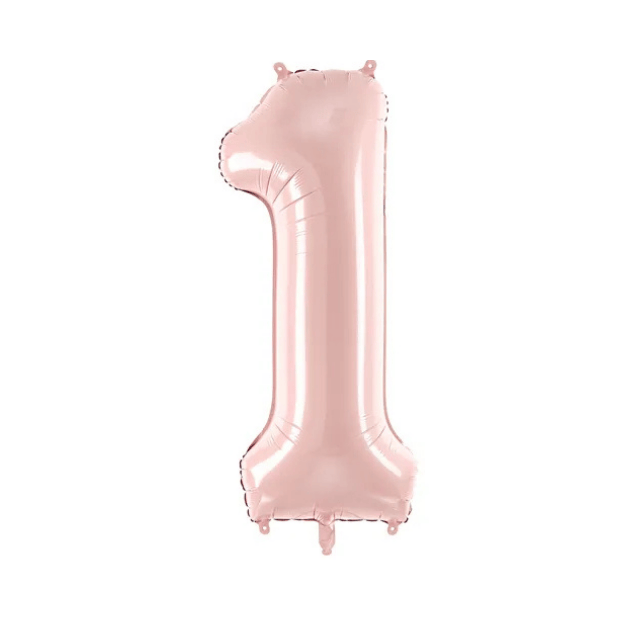Partydeco Folienballon Zahl 1 hellrosa