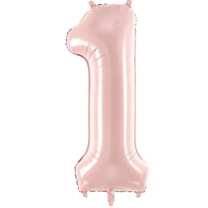 Partydeco Folienballon Zahl 1 hellrosa