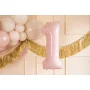 Partydeco Folienballon Zahl 1 hellrosa