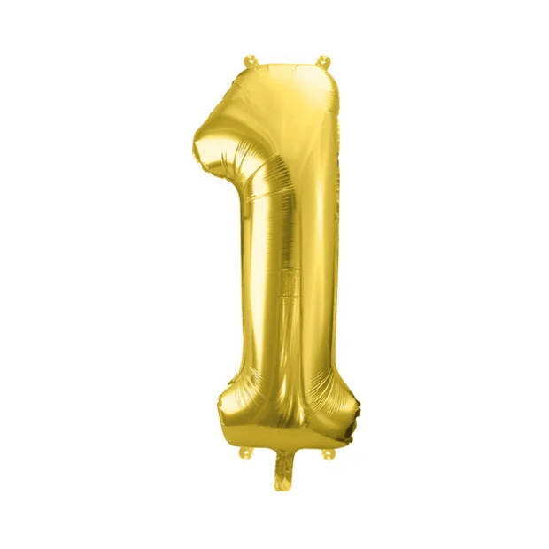 Partydeco Folienballon Zahl 1 gold