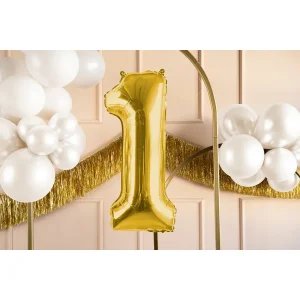 Partydeco Folienballon Zahl 1 gold