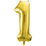 Partydeco Folienballon Zahl 1 gold