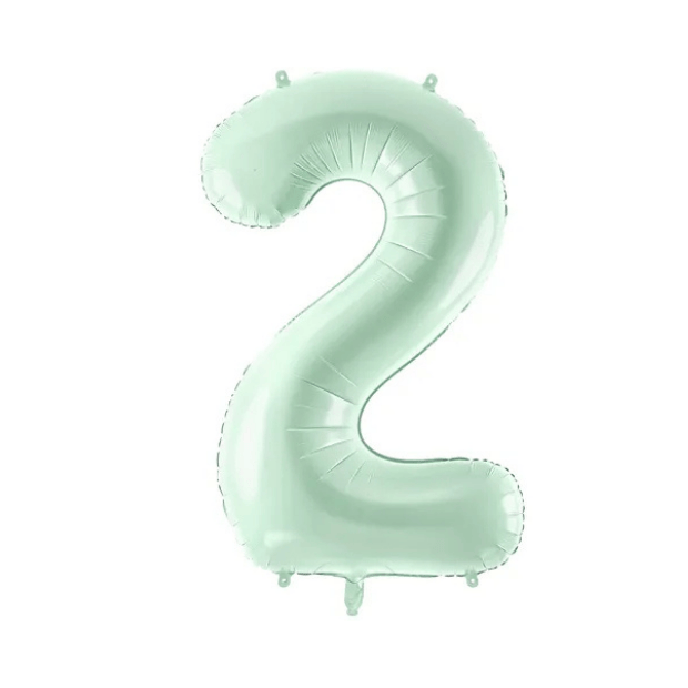 Partydeco Folienballon Zahl 2 grün