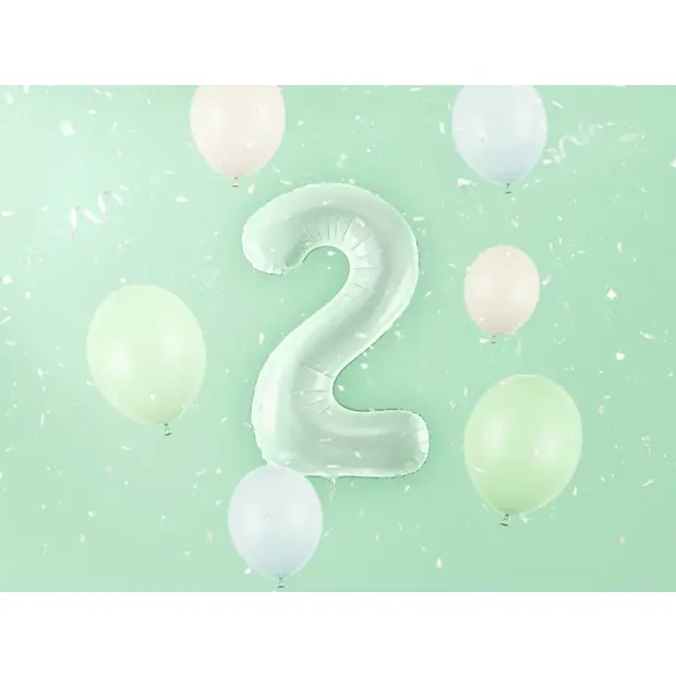 Partydeco Folienballon Zahl 2 grün
