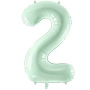 Partydeco Folienballon Zahl 2 grün