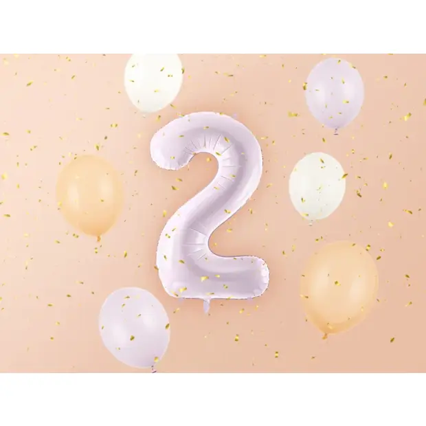 Partydeco Folienballon Zahl 2 lila