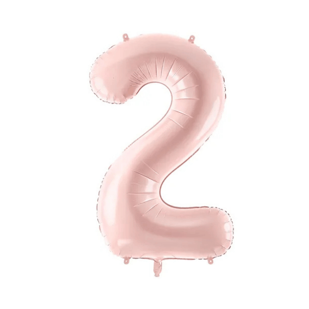 Partydeco Folienballon Zahl 2 hellrosa