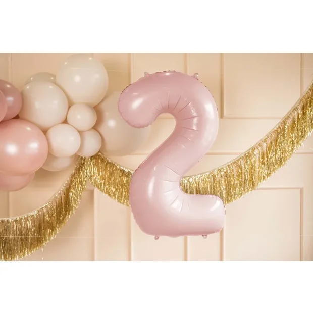 Partydeco Folienballon Zahl 2 hellrosa