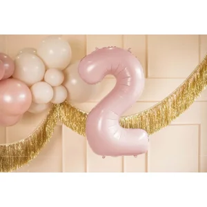 Partydeco Folienballon Zahl 2 hellrosa