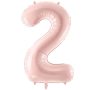 Partydeco Folienballon Zahl 2 hellrosa