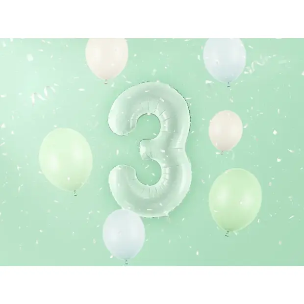 Partydeco Folienballon Zahl 3 grün