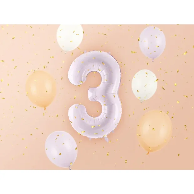 Partydeco Folienballon Zahl 3 lila