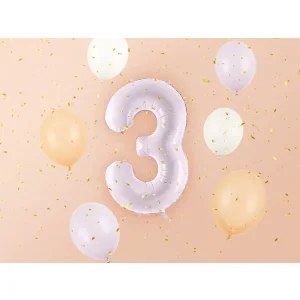 Partydeco Folienballon Zahl 3 lila