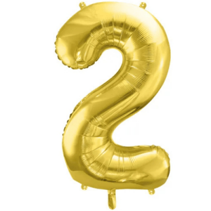 Partydeco Folienballon Zahl 2 gold