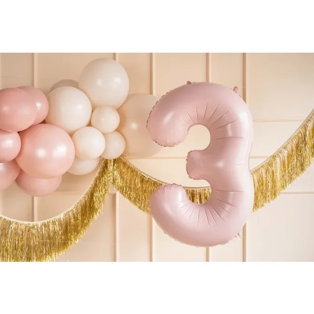 Partydeco Folienballon Zahl 3 hellrosa