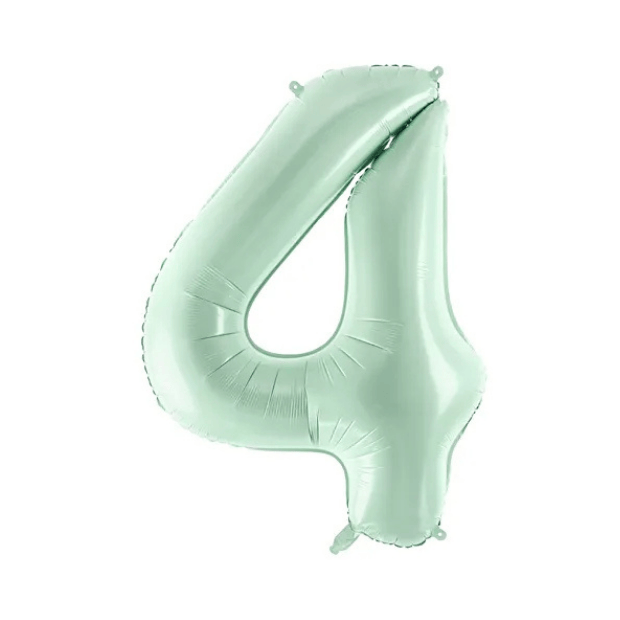 Partydeco Folienballon Zahl 4 grün