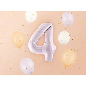 Partydeco Folienballon Zahl 4 lila