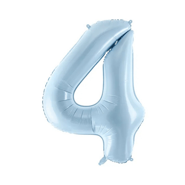 Partydeco Folienballon Zahl 4 hellblau