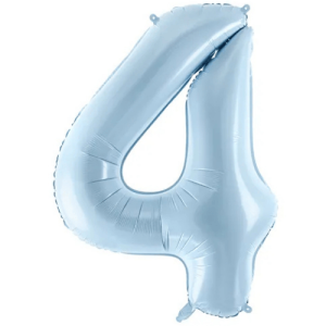 Partydeco Folienballon Zahl 4 hellblau