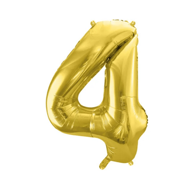 Partydeco Folienballon Zahl 4 gold