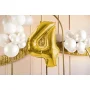 Partydeco Folienballon Zahl 4 gold